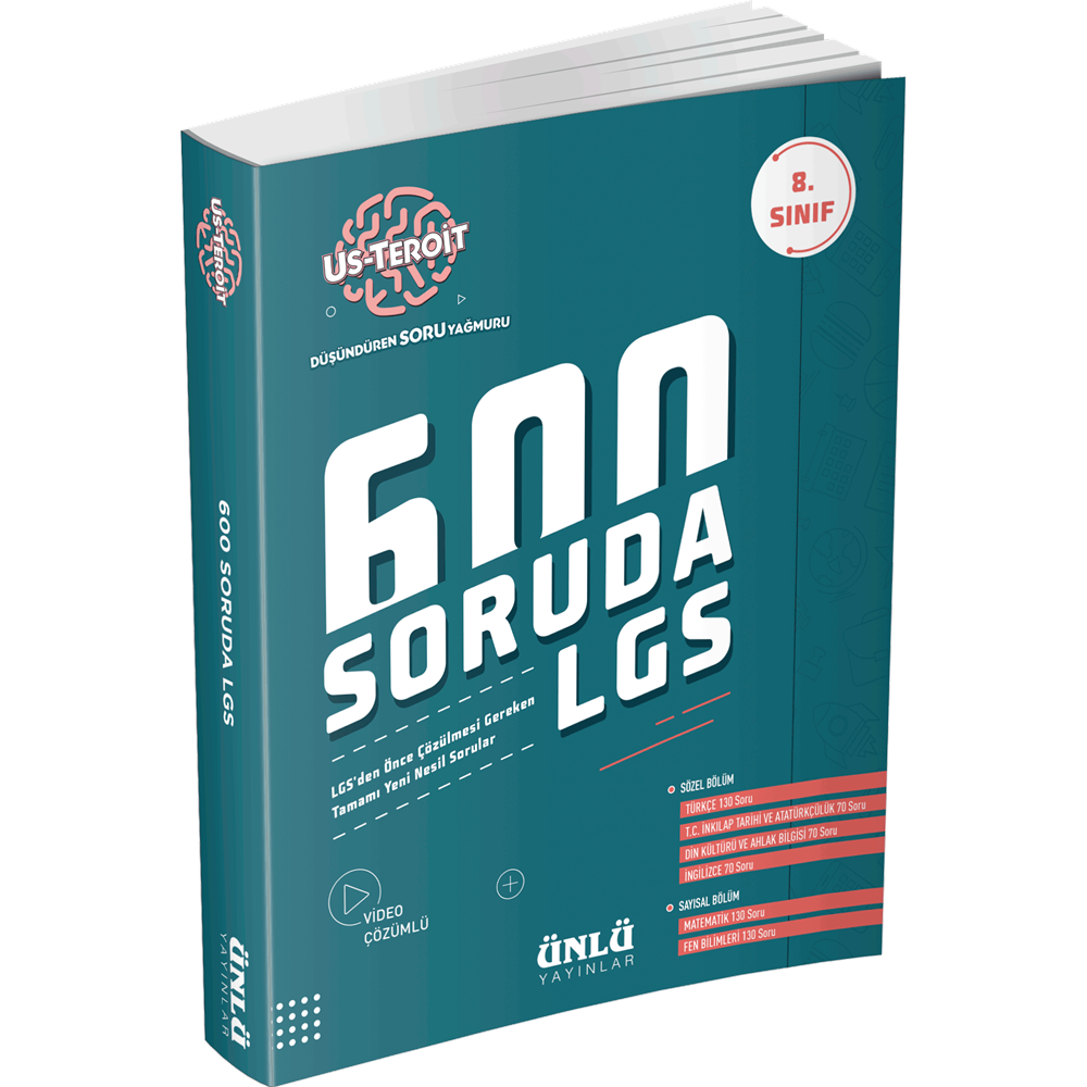 Ünlü 8. Sınıf Us-Teroit 600 Soruda LGS Soru Bankası