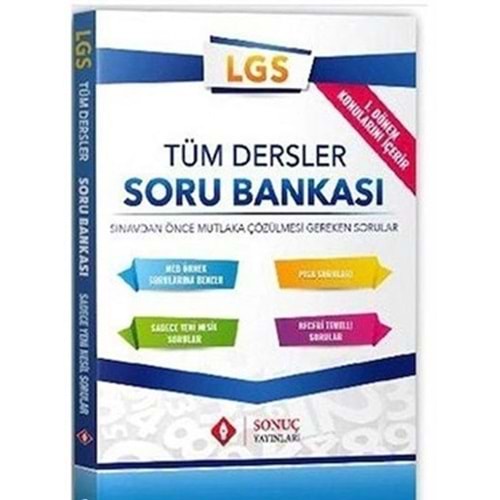 Sonuç 8. Sınıf LGS 1. Dönem Tüm Dersler Soru Bankası