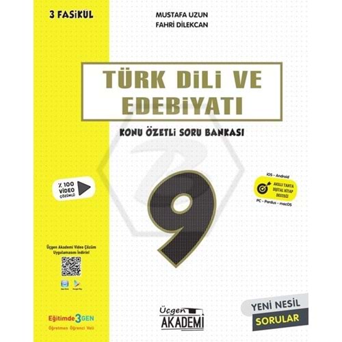 Üçgen Akademi 9. Sınıf Türk Dili Ve Edebiyatı Konu Özetli Soru Bankası - 3 Fasikül