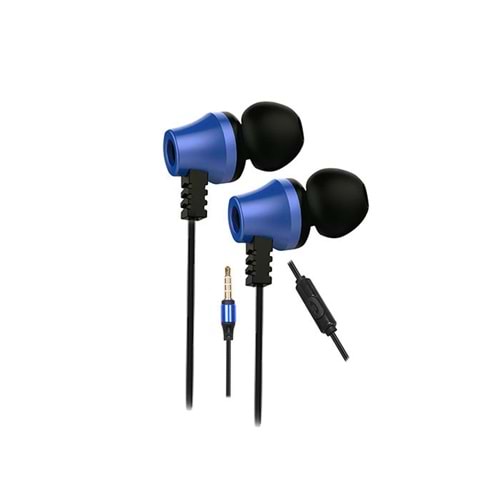 Snopy SN-J02 Siyah Mavi Kulak İçi Kulaklık Mikrofonlu Kulaklık