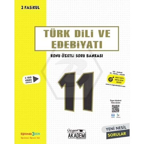 Üçgen Akademi 11. Sınıf Türk Dili Ve Edebiyatı Konu Özetli Soru Bankası 3 Fasikül