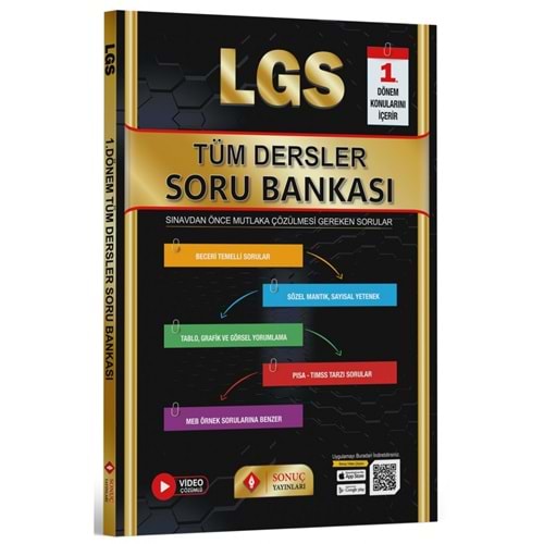 Sonuç 8. Sınıf LGS Tüm Dersler Soru Bankası 1.Dönem