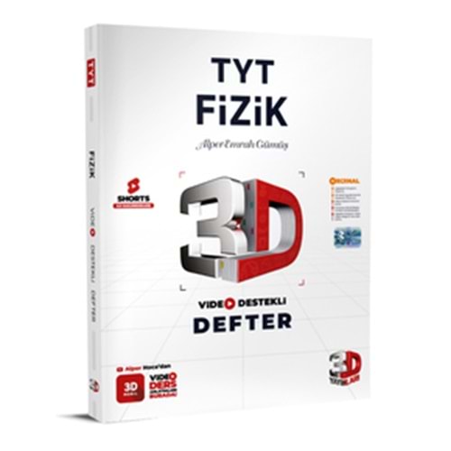 3D TYT Fizik Video Destekli Defter