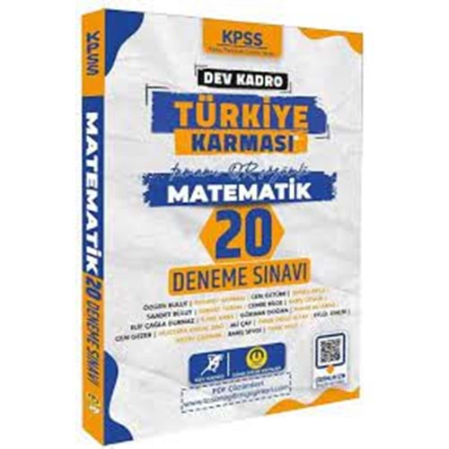 Tasarı KPSS Matematik Dev Kadro Türkiye Karması 20 Deneme Çözümlü