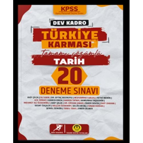 Tasarı KPSS Dev Kadro Türkiye Karması Tarih 20 Deneme