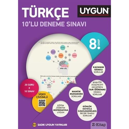 Sadık Uygun 8. Sınıf Türkçe 10 lu Deneme Sınavı