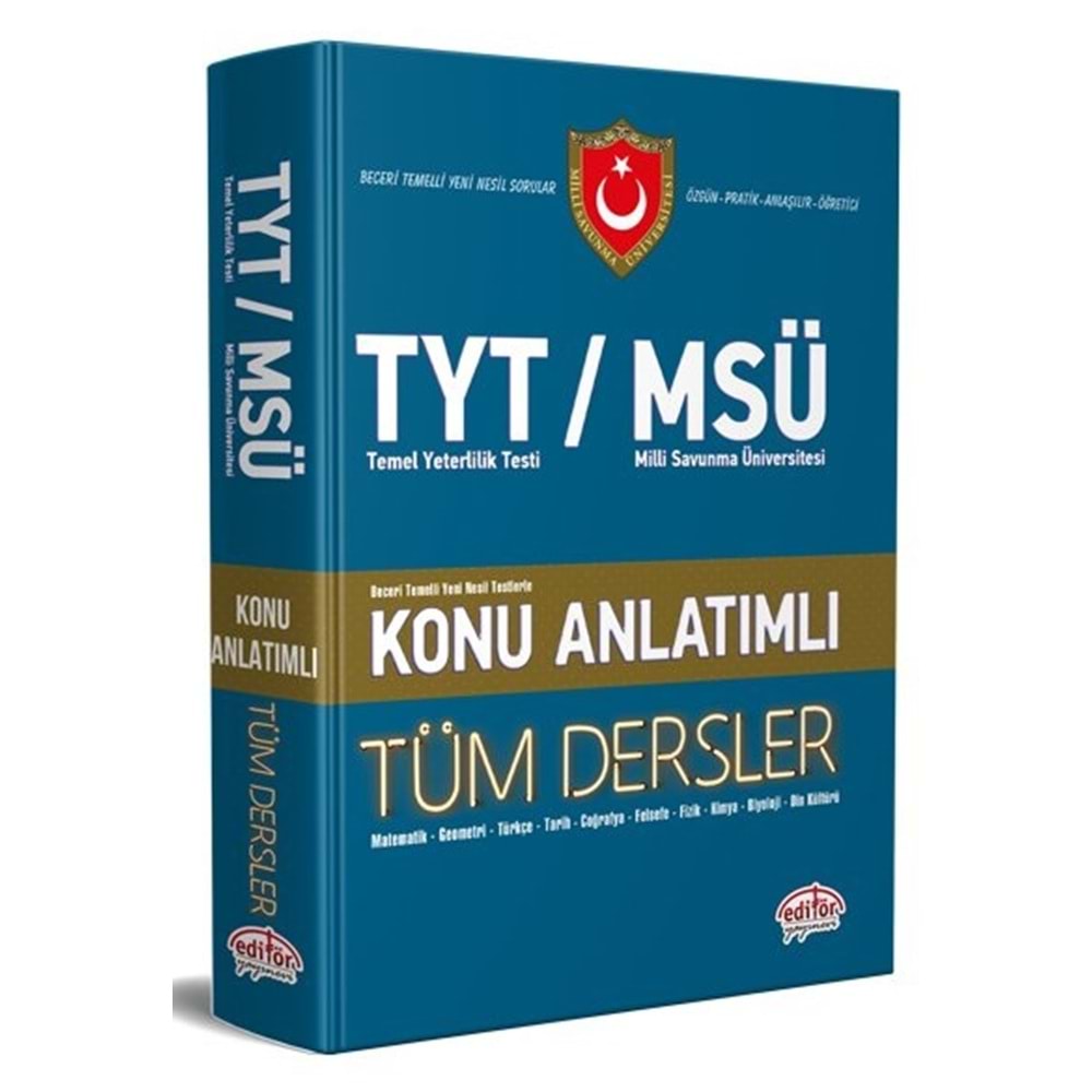 Editör TYT / MSÜ Tüm Dersler Konu Anlatımlı