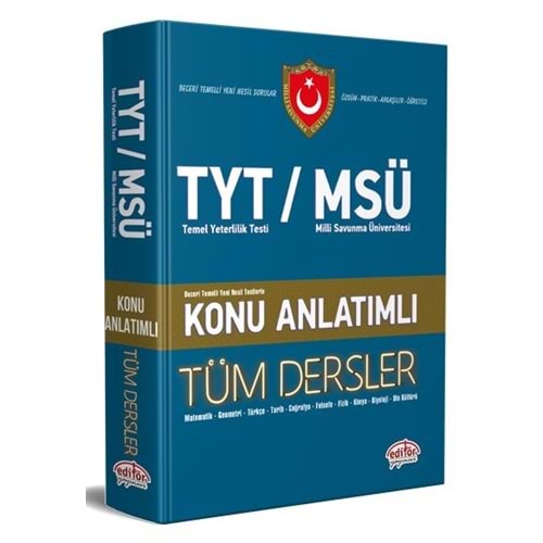 Editör TYT / MSÜ Tüm Dersler Konu Anlatımlı