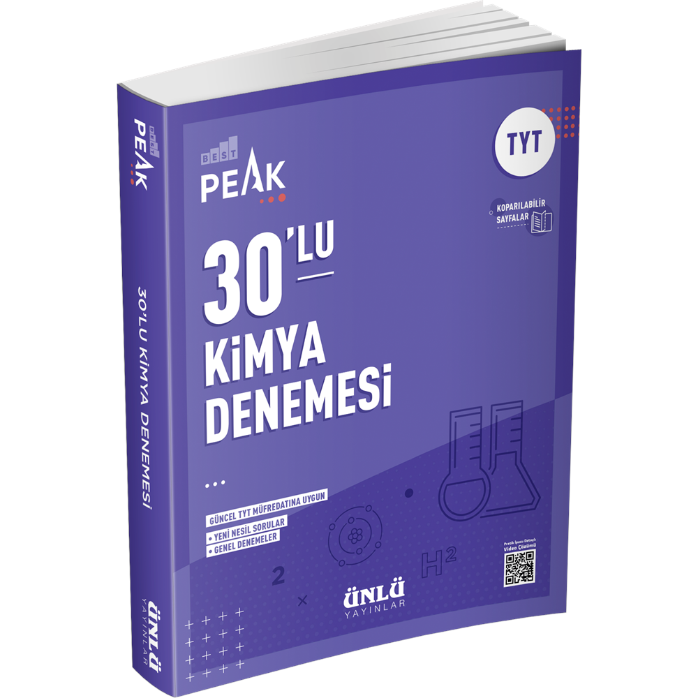 Ünlü Best Peak 30 lu TYT Kimya Denemeleri