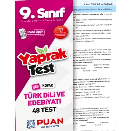 Puan 9. Sınıf Türk Dili ve Edebiyatı Yaprak Test