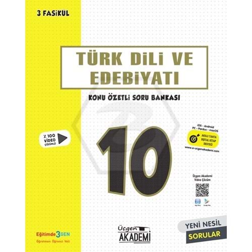 Üçgen Akademi 10. Sınıf Türk Dili Ve Edebiyatı Konu Özetli Soru Bankası 2 Fasikül